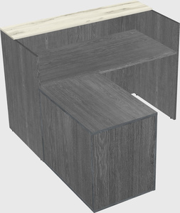 L-shaped modular reception
