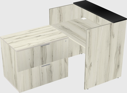 L-shaped modular reception