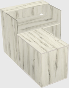 L-shaped modular reception