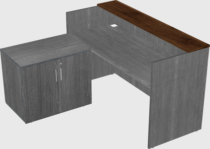 L-shaped modular reception