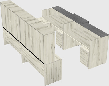 Shared one sided u-shaped reception desk