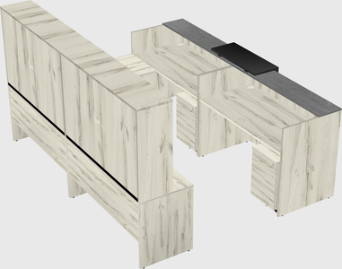 Shared one sided u-shaped reception desk