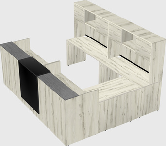 Shared one sided u-shaped reception desk