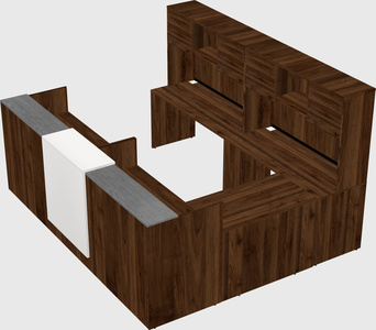 Shared one sided u-shaped reception desk