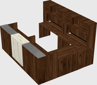 Shared one sided u-shaped reception desk