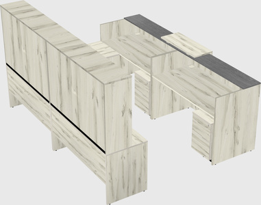 Shared one sided u-shaped reception desk