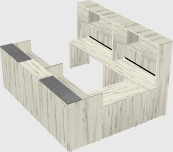 Shared one sided u-shaped reception desk