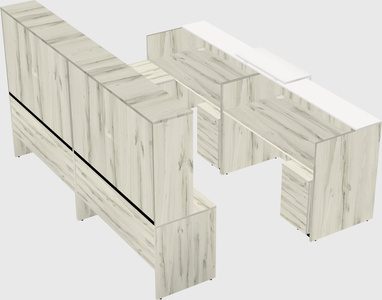 Shared one sided u-shaped reception desk