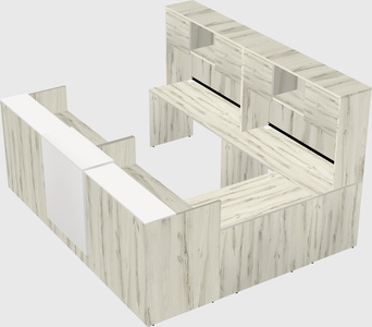 Shared one sided u-shaped reception desk