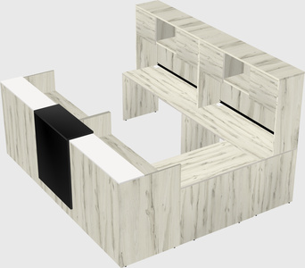 Shared one sided u-shaped reception desk