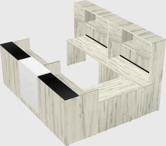 Shared one sided u-shaped reception desk
