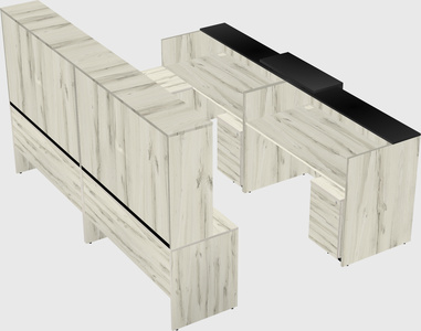 Shared one sided u-shaped reception desk