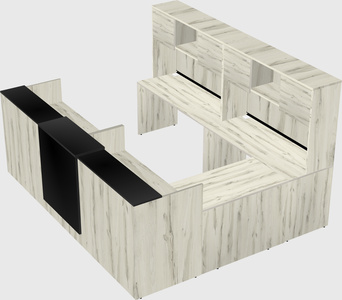 Shared one sided u-shaped reception desk