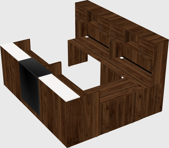 Shared one sided u-shaped reception desk