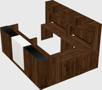 Shared one sided u-shaped reception desk