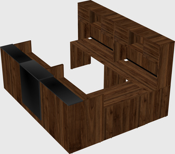 Shared one sided u-shaped reception desk