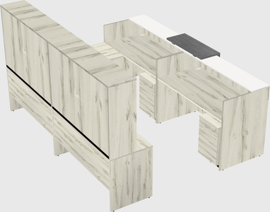 Shared one sided u-shaped reception desk