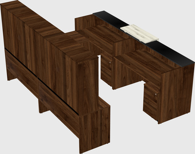 Shared one sided u-shaped reception desk