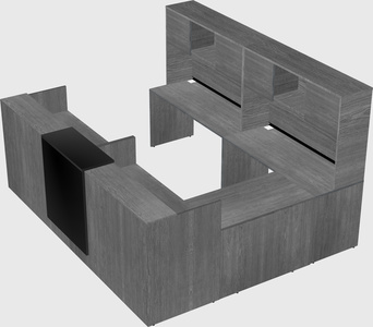 Shared one sided u-shaped reception desk