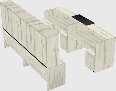Shared one sided u-shaped reception desk