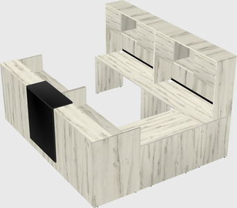 Shared one sided u-shaped reception desk