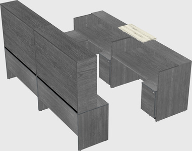 Shared one sided u-shaped reception desk