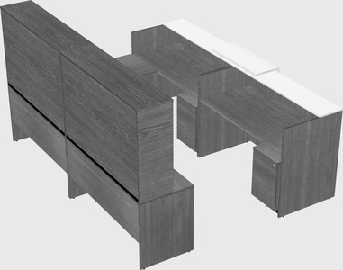 Shared one sided u-shaped reception desk
