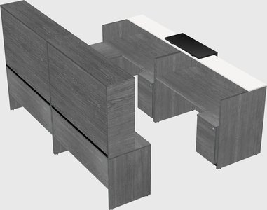 Shared one sided u-shaped reception desk