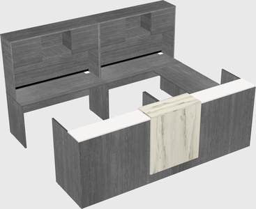 Shared one sided u-shaped reception desk