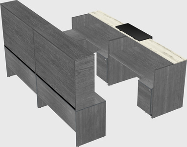 Shared one sided u-shaped reception desk