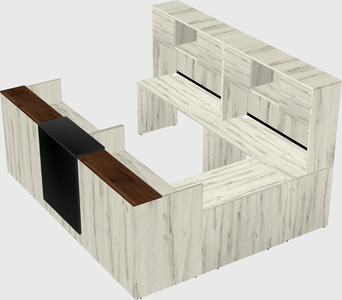 Shared one sided u-shaped reception desk