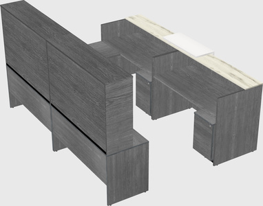 Shared one sided u-shaped reception desk