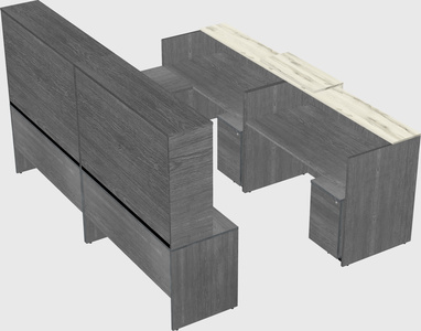Shared one sided u-shaped reception desk