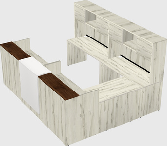 Shared one sided u-shaped reception desk