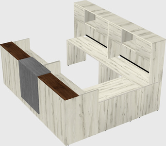 Shared one sided u-shaped reception desk