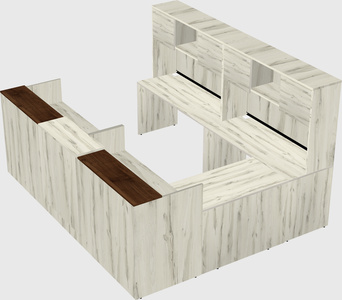 Shared one sided u-shaped reception desk