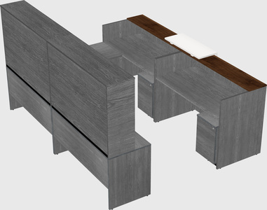 Shared one sided u-shaped reception desk