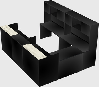 Shared one sided u-shaped reception desk