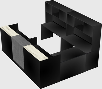 Shared one sided u-shaped reception desk
