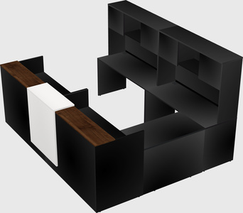 Shared one sided u-shaped reception desk