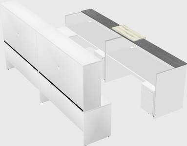 Shared one sided u-shaped reception desk