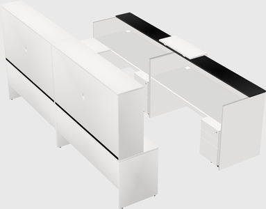 Shared one sided u-shaped reception desk