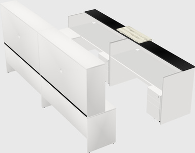Shared one sided u-shaped reception desk
