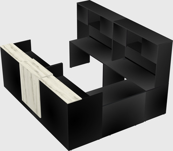 Shared one sided u-shaped reception desk