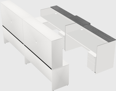 Shared one sided u-shaped reception desk