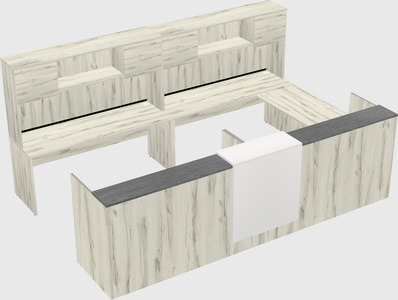 Shared one sided u-shaped reception desk