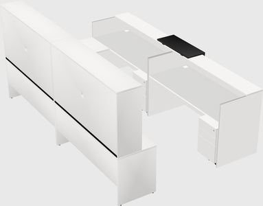 Shared one sided u-shaped reception desk