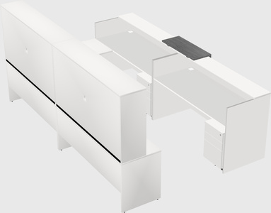 Shared one sided u-shaped reception desk