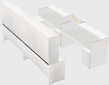Shared one sided u-shaped reception desk