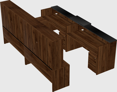 Shared one sided u-shaped reception desk